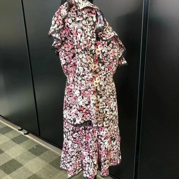 Altar'd State Mini dress,on/off shoulder,elastic waist,v-neck,bell sleeve,Floral - Picture 5 of 13